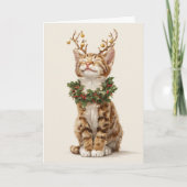 Whimsical Christmas Cat Karte (Vorderseite)