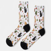 Whimsical Christmas Cat Pattern Socks  Socken (Linkes Detail)