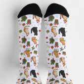 Whimsical Christmas Cat Pattern Socks  Socken (Oben)