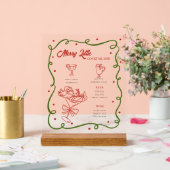 Whimsical Christmas cocktails list Acrylschild (Hochzeit)