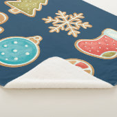 Whimsical Christmas Cookie Icons Sherpa Blanket Sherpadecke (3/4)