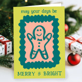 Whimsical Christmas Cookie Merry & Bright Holiday Karte