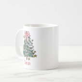 Whimsical Christmas Custom Watercolor Girls Kaffeetasse (Vorderseite Links)