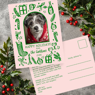 Whimsical Christmas Cute Benutzerdefinierte Arch Feiertagspostkarte