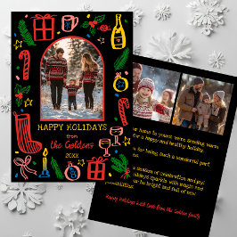 Whimsical Christmas  Cute Custom Arch 3 PHOTO  Feiertagskarte