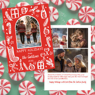 Whimsical Christmas Cute Custom Arch 4 FOTO Feiertagskarte