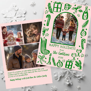 Whimsical Christmas Cute Custom Arch 4 FOTO Feiertagskarte