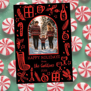 Whimsical Christmas Cute Custom Arch FOTO Feiertagskarte