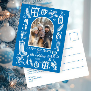 Whimsical Christmas  Cute Custom Arch FOTO  Feiertagspostkarte