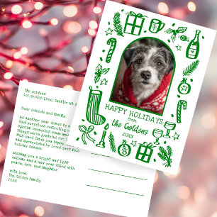 Whimsical Christmas Cute Custom Arch FOTO Feiertagspostkarte