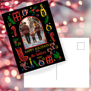 Whimsical Christmas Cute Custom Arch FOTO Feiertagspostkarte