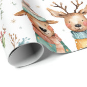 Whimsical Christmas Deers – Geschenkpapier (Rolleneckpunkt)