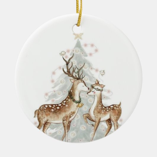 Whimsical Christmas Deers Ornament (Vorne)