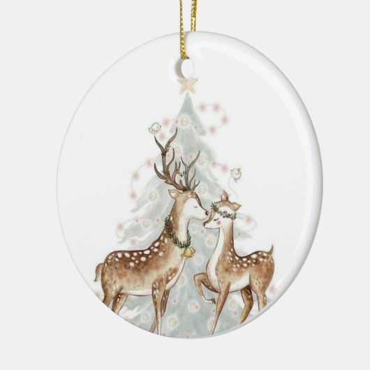 Whimsical Christmas Deers Ornament (Links)