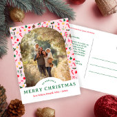 Whimsical CHRISTMAS Doodles CUSTOM Arch FOTO Postkarte