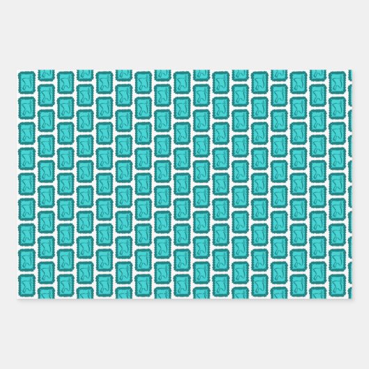 Whimsical Christmas Doves Grid Cute Bright Holiday Geschenkpapier Set (Vorderseite 3)