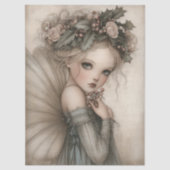 Whimsical Christmas Fairy Holly & Berry Decoupage Seidenpapier (Vorderseite)