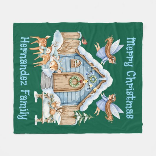 Whimsical Christmas Fleecedecke (Vorderseite (Horizontal))