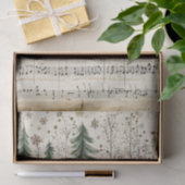 Whimsical Christmas Forest with Sheet Music Seidenpapier (Geschenk)