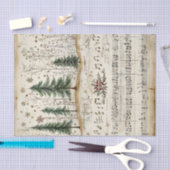 Whimsical Christmas Forest with Sheet Music Seidenpapier (Handwerk)