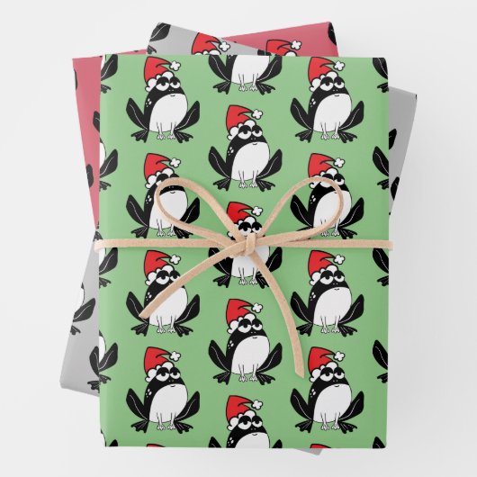 Whimsical Christmas Frogs Geschenkpapier Set (Beispiel)