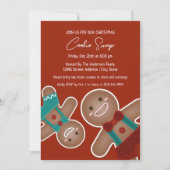 Whimsical Christmas Gingerbrot Cookie Swap Party Einladung (Vorderseite)