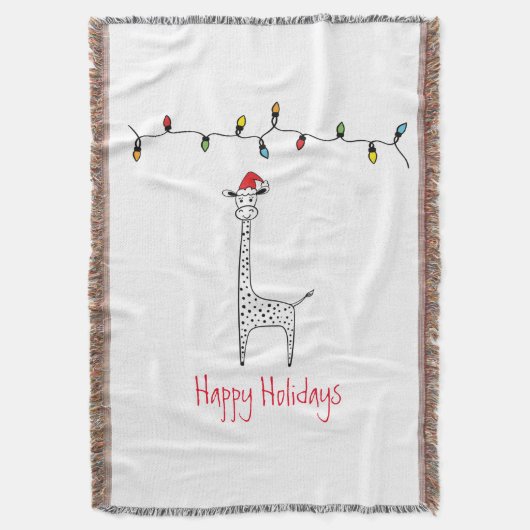Whimsical Christmas Giraffe Decke (Vorderseite Vertikal)