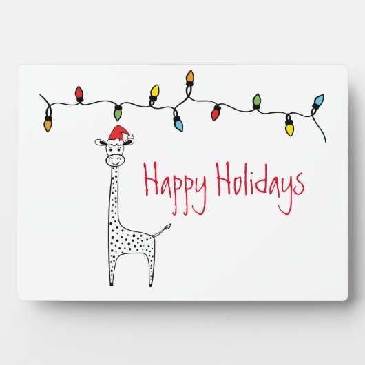 Whimsical Christmas Giraffe Fotoplatte (Vorderseite)