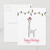 Whimsical Christmas Giraffe Postkarte (Vorne/Hinten)