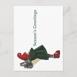 Whimsical Christmas Gnome Postcard - Gruß Feiertagspostkarte