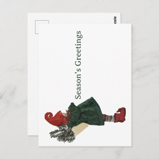 Whimsical Christmas Gnome Postcard - Gruß Postkarte (Vorne/Hinten)