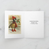 Whimsical Christmas Goose  Feiertagskarte (Innenseite)
