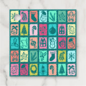 Whimsical Christmas Grid Cute Bright Holiday Gift Geschenkanhänger (Vorderseite)