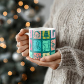Whimsical Christmas Grid Cute Bright Holiday Kaffeetasse