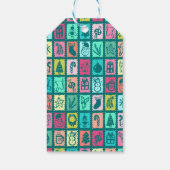 Whimsical Christmas Grid Cute Custom Geschenkanhänger (Rückseite)