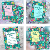 Whimsical Christmas Grid Cute Custom HOLIDAY PARTY Einladung