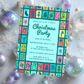 Whimsical Christmas Grid Cute Custom HOLIDAY PARTY Einladung