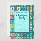 Whimsical Christmas Grid Cute Custom HOLIDAY PARTY Einladung (Vorderseite)