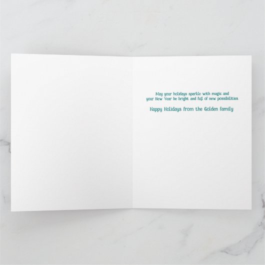 Whimsical Christmas Grid Cute Custom Message Karte (Innenseite)