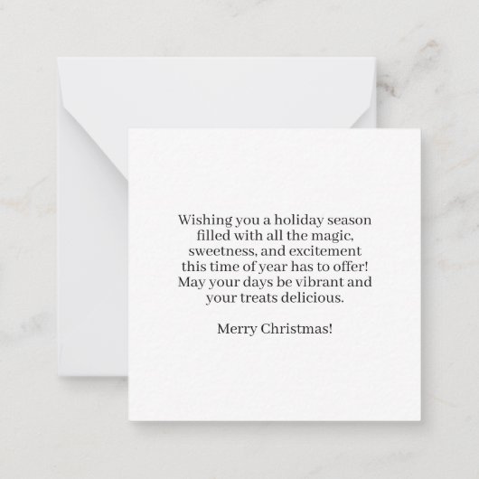 Whimsical Christmas Hot Cocoa & Treats Mitteilungskarte (Rückseite)