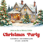 Whimsical Christmas House Holiday Party Invitation Einladung