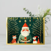 Whimsical Christmas Illustration Folien Feiertagskarte (Stehend vorne)