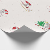Whimsical Christmas Mice Wrapping Paper Geschenkpapier (Ecke)