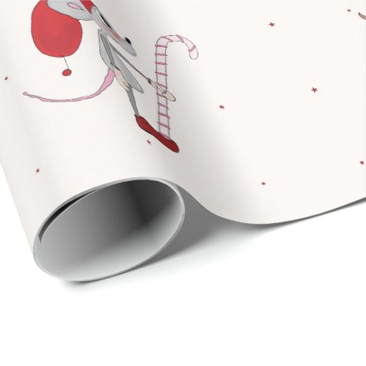 Whimsical Christmas Mice Wrapping Paper Geschenkpapier (Rolleneckpunkt)