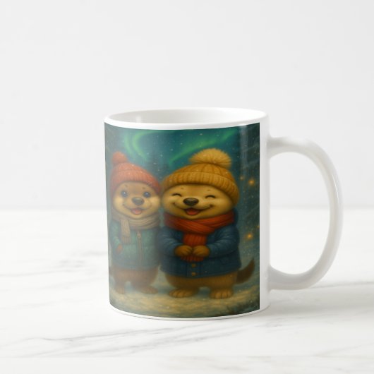 Whimsical Christmas Mug with Cozy Animal Friends Kaffeetasse (Rechts)