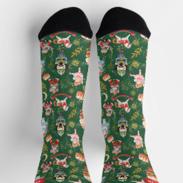 Whimsical Christmas Nutcracker Ballet Charaktere Socken