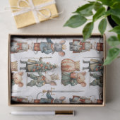Whimsical Christmas Nutcracker Mice Seidenpapier (Geschenk)