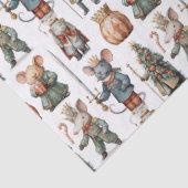 Whimsical Christmas Nutcracker Mice Seidenpapier (Detail)