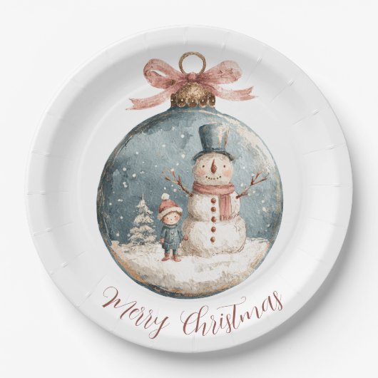 Whimsical Christmas Ornament Paper Plates Pappteller (Vorderseite)