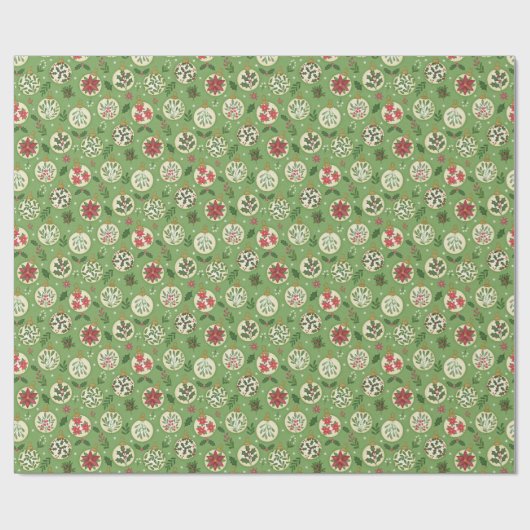 Whimsical Christmas Ornament Wrapping Paper Roll   Geschenkpapier (Flach)